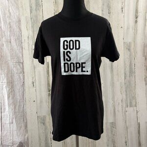 God Is Dope Adult Size Small Short Sleeve Logo Tee Black